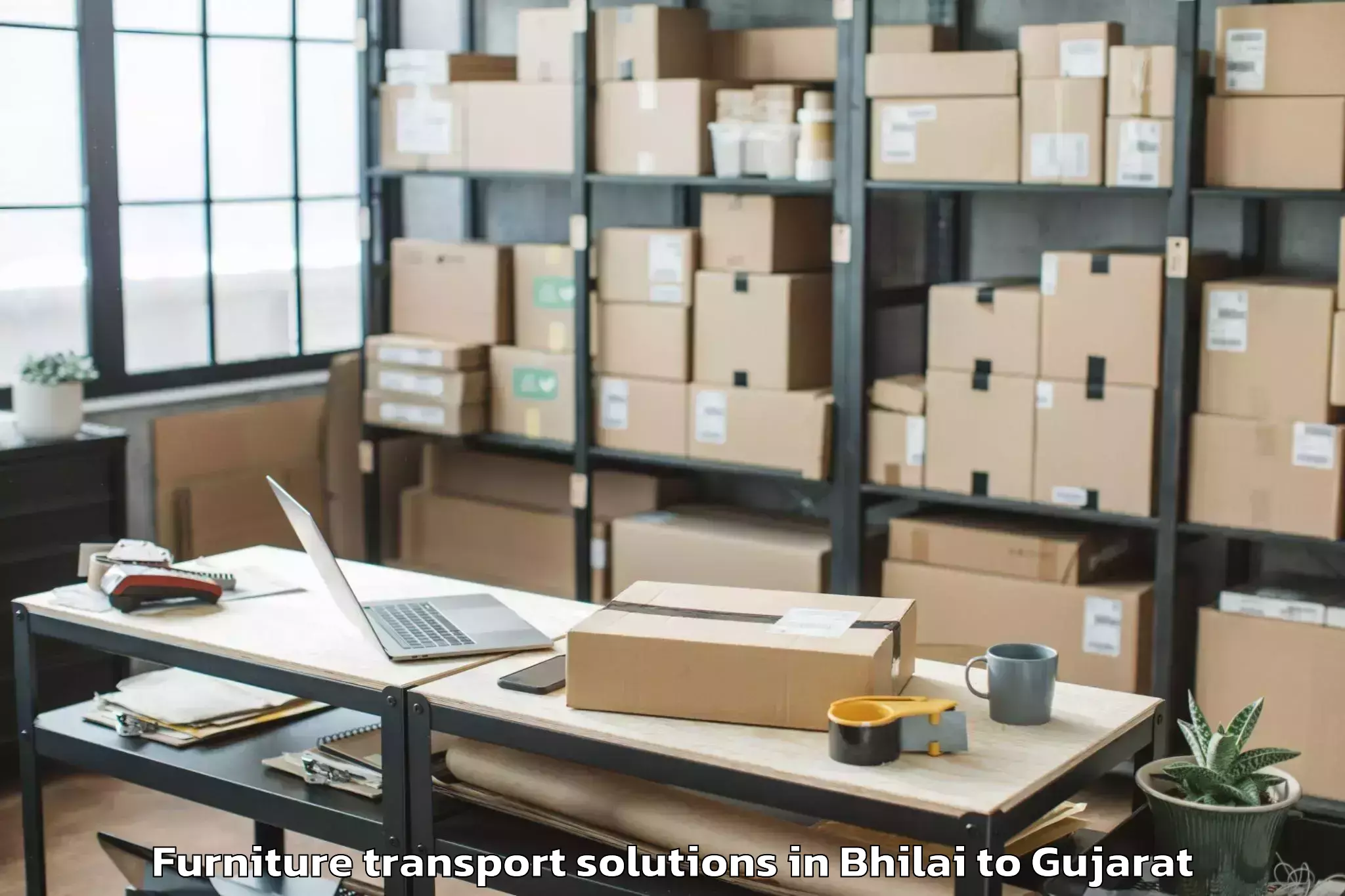 Book Bhilai to Bardoli Furniture Transport Solutions Online